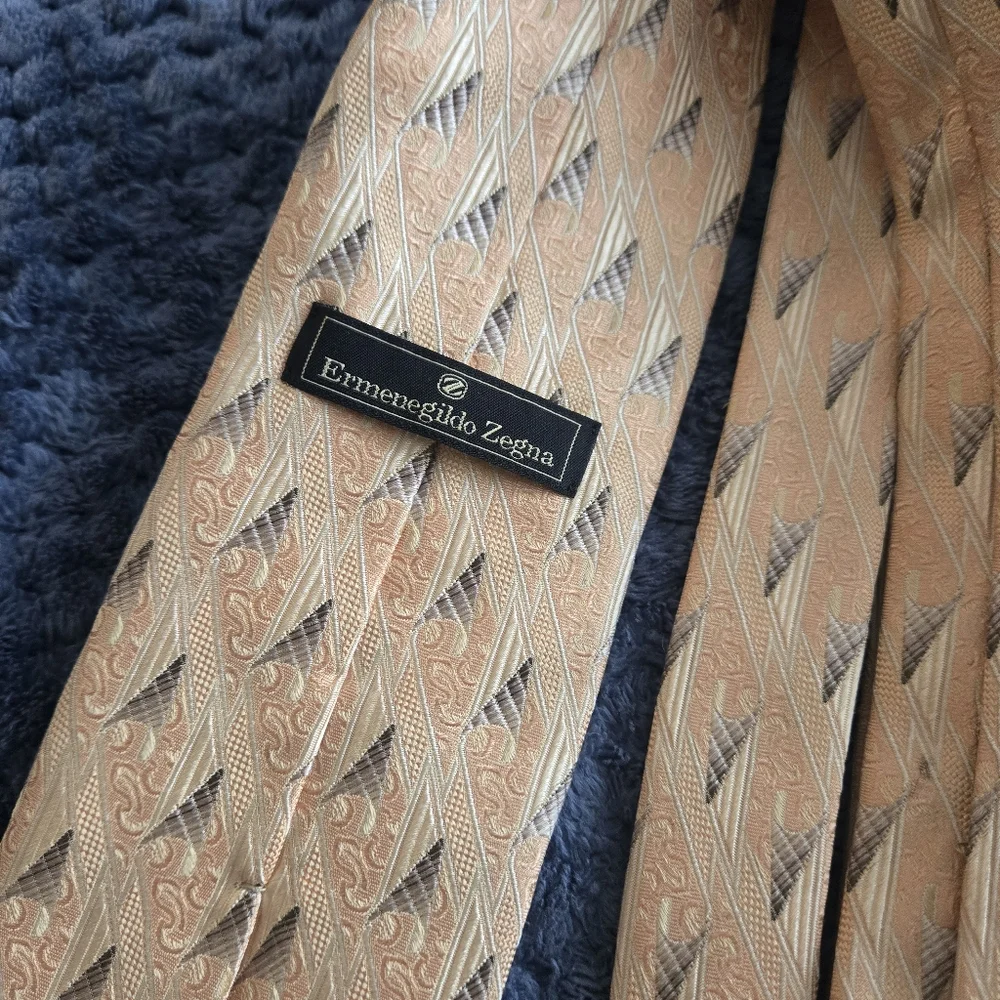 Ermegildo Zenga Peach Colored Silk Tie